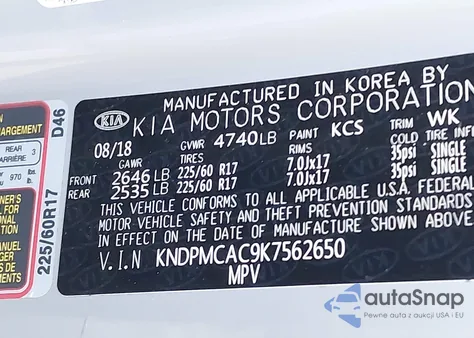 2019 Kia Sportage Lx from USA, damaged, VIN KNDPMCAC9K7562650